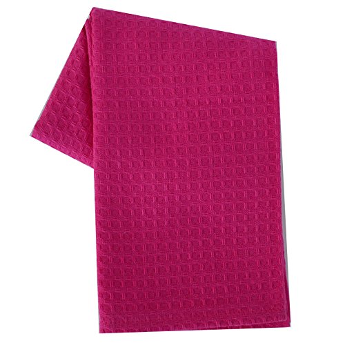 Dunroven House Waffle Weave Tea Towel, Pink