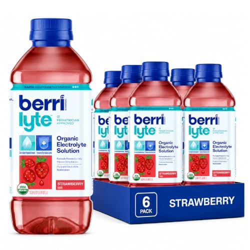 Image of Berri Lyte Organic Electrolyte Drink - Strawberry Flavor - Plant-Based Hydration with Coconut Water, Natural Electrolytes, USDA Organic for Kids & Adults, 1 L, 6-Count