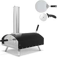 Stoke 13-Inch Wood Pellet Outdoor Pizza Oven - Portable Stainless Steel Pizza Oven for Backyard, Camping, Tailgating with Stone & Accessories