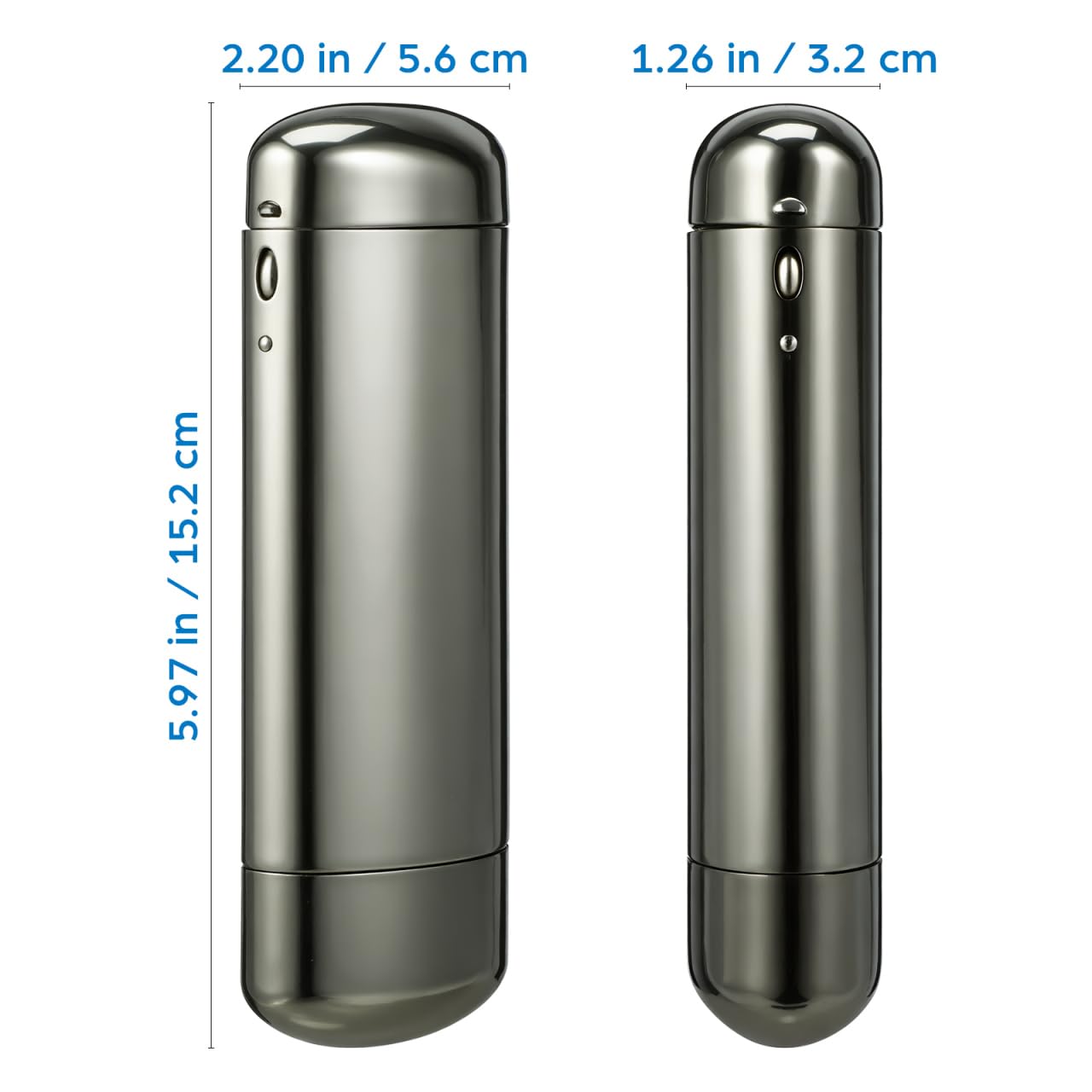 Custodia rigida per occhiali in alluminio da 15,2 cm, custodia protettiva solida per occhiali e sole, custodia in metallo grigio chiaro, leggera e portatile per viaggi