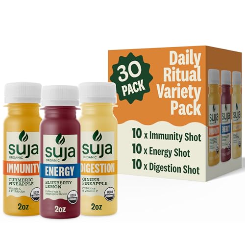 Image of Suja Organic Daily Ritual Shot 30 Count Variety Pack | Immunity, Energy, & Digestion Functional Shots | Cold-Pressed Juice with Live Probiotics | Plant Based & Gluten Free