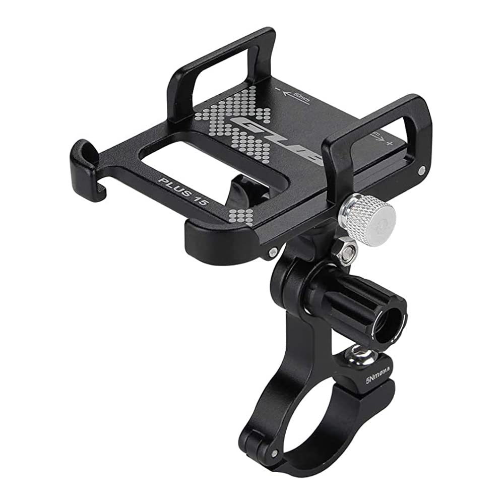 Arabest Plus 15 Bicycle & Motorcycle Phone Mount, Alloy Bike Phone Holder with 360° Rotation Adjustable,Aluminum for IPhone 13 12 Pro Max Mini X XR Xs 8 Plus, Samsung S20 GPS Mount for 4-7Inch (Black)