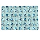 Coffee Cup Toss Spill Mat for your Coffee or Tea Station. 12' x 18' Washable Coffee Decor Placemat for your Coffee Maker - Made in the USA