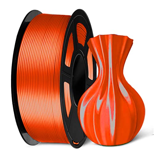 Image of FiLAMONT PLA Silk Filament 1.75mm, 3D Printer Filament, Shiny Silk 1.75 PLA Filament, 1kg(2.2Lbs) /Spool (Silk Orange)