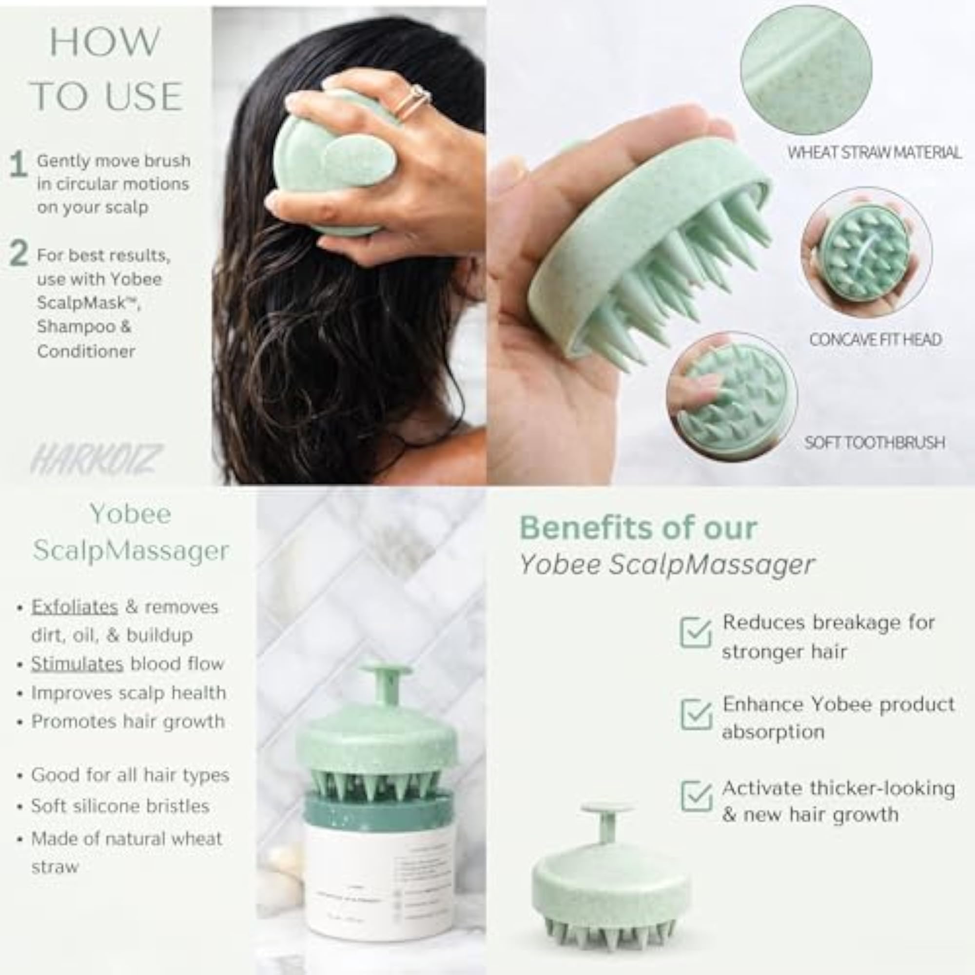Bathroom Bathing COMBO Kit, 6 PCS Exfoliating Body Scrubber