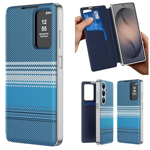 Coque Galaxy A56 Smart View Wallet Case en cuir texturé avec fente pour carte