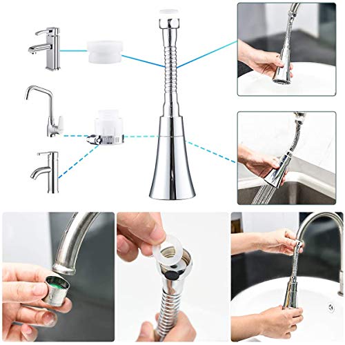 Image of Kitchen Faucet Head Replacement, Pull Down Faucet Sprayer Head Nozzle, Stream Spray and Pause Mode Can Rotate 360 (Set of 2)