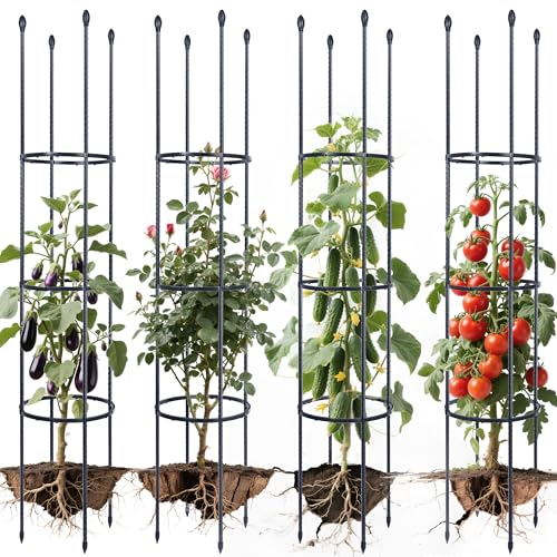 ThxToms 4 Stück Garten Rankhilfe aus Metall Kern 160CM mit...