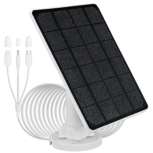 Panel solar de Cámara de Seguridad 3W con tres conectores en micro/type C/dc3513, impermeable ip65, cable de carga de 3m