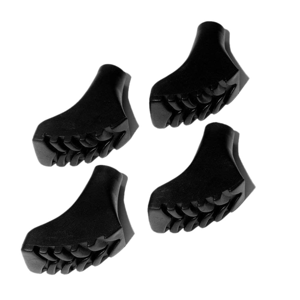 Four Pack of Extra Durable Rubber Replacement Tips (Replacement Feet/Caps) for Trekking Poles - Fits All Standard Hiking and N