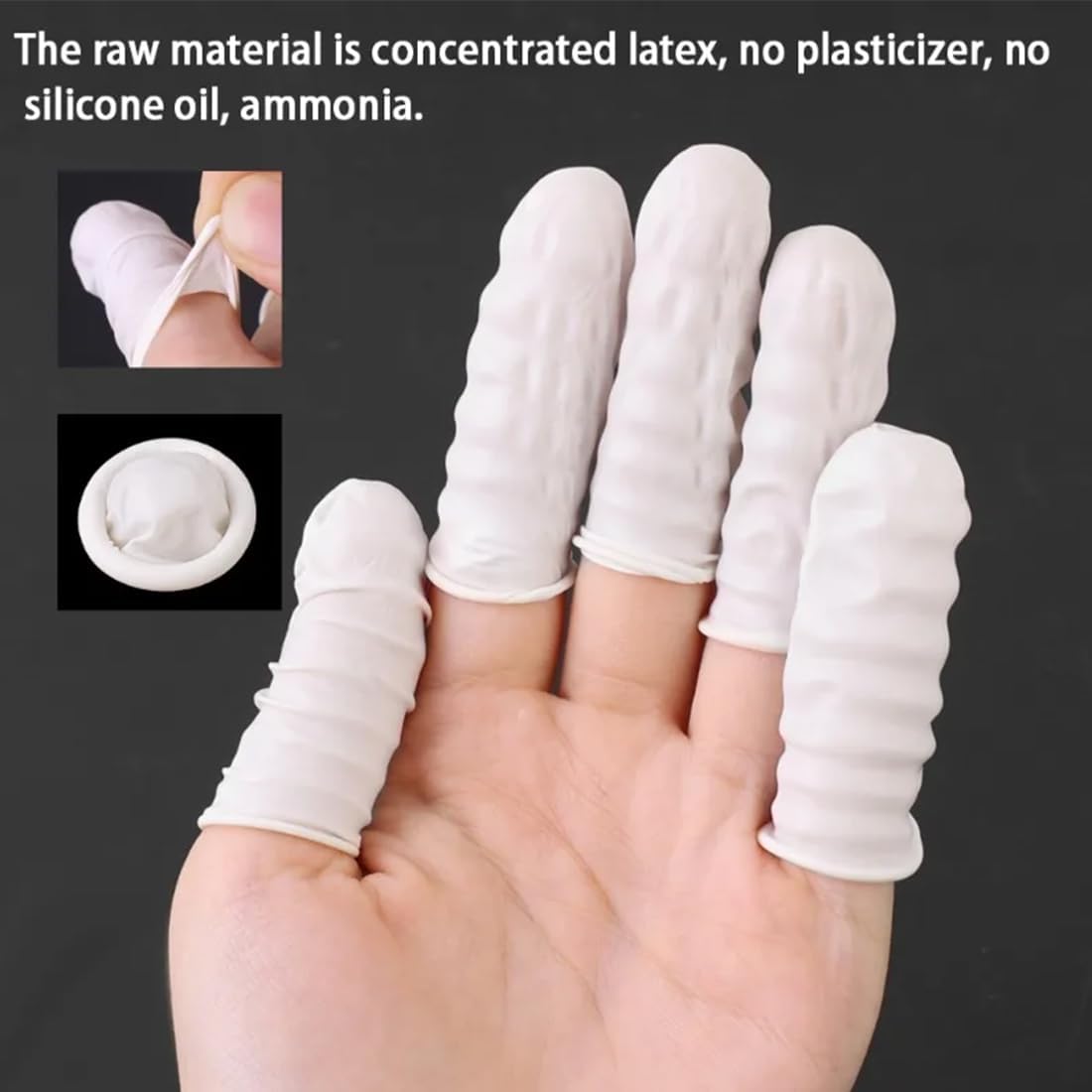 100pcs Doigtiers en Latex, Doigtiers en Latex, Doigts de Protection imperméables du Bout des Doigts, Doigts de Protection Contre Les blessures aux Doigts, Doigts imperméables pour Tatouage