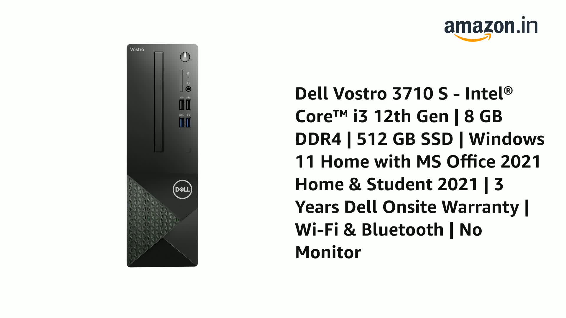 Dell Vostro 3710 S - Intel Core I3 12Th Gen | 8 GB DDR4 | 512 GB