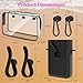 Sznauy 6PCS Compatible with Original Medium and Large Bogg Bag,Phone Holder for Inside and Outside of Bogg Bag Accessories,PVC Insert Bags,Hooks,and Keychain(Black)