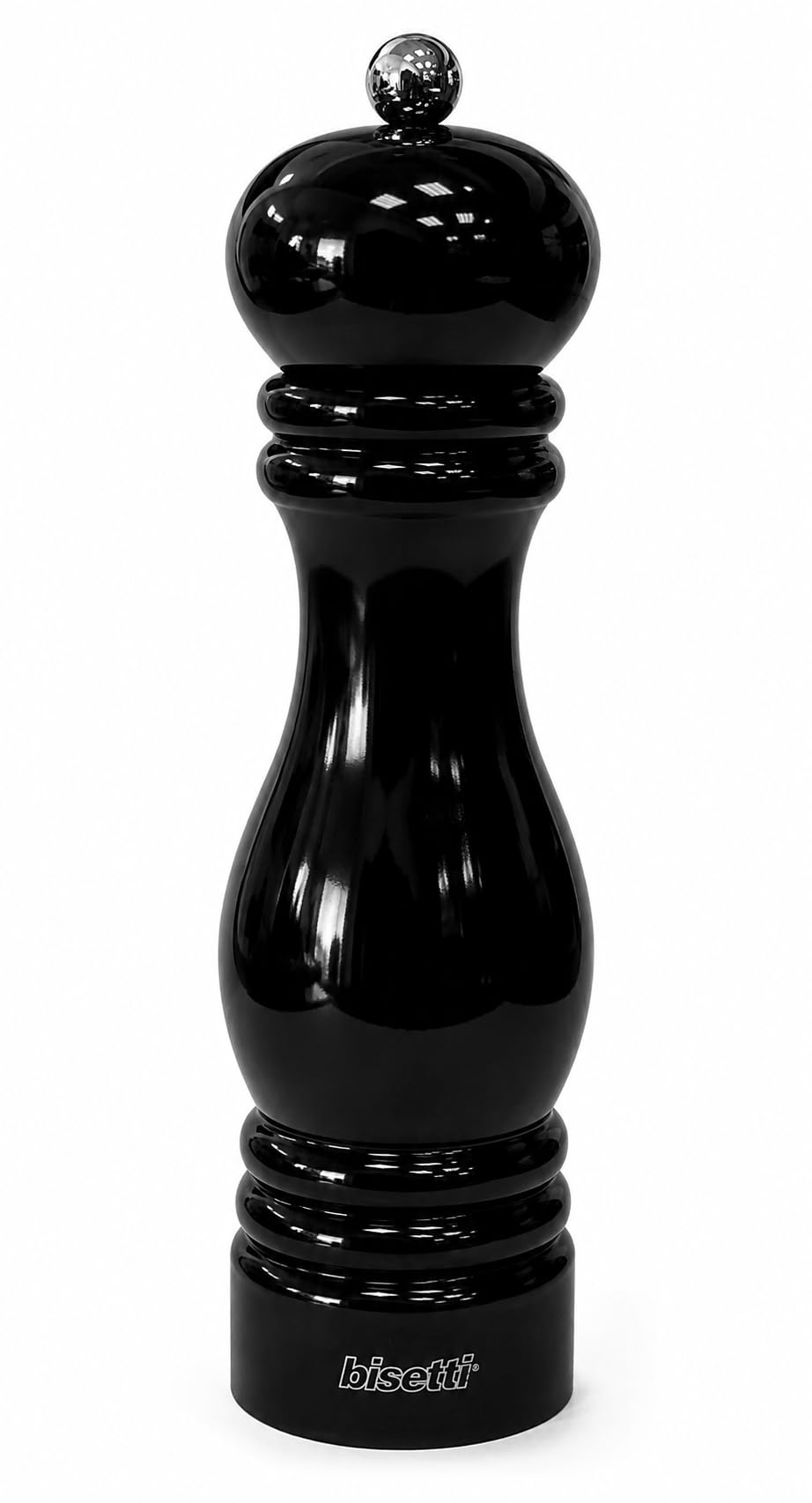 Bisetti Sorrento Salt Mill Grinder, 7.5 Inch, Black Lacquered Beechwood | Adjustable Grinder-image-49