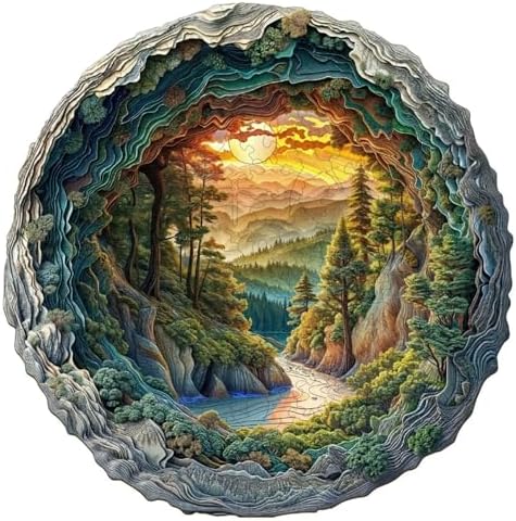 Wooden Puzzles, 3D Cave Forest Puzzle 300 Pieces,