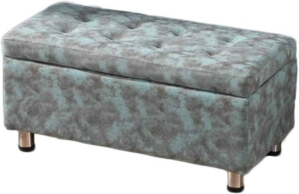 Repose-pieds rectangulaire touffeté doté d'une grande boîte de rangement