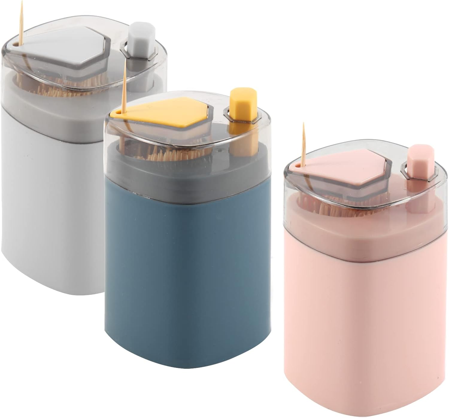 3 PCS Toothpick Holder Dispensers, Avesfer PopUp Automatic Tooth Pick