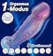 18CM Dicker & Realistischer Dildo Monster Fantasy Dildo Erotischen Fantasien mit 8 Vibrationen & 1 Orgasmus Modus Aus Flüssiges Silikon für Vaginal und Anal Sex Sexspielzeug Analdildos mit Saugnapf