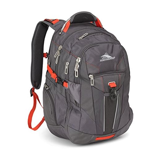 High Sierra XBT-Business Laptop Backpack, Mercury/Crimson, One Size