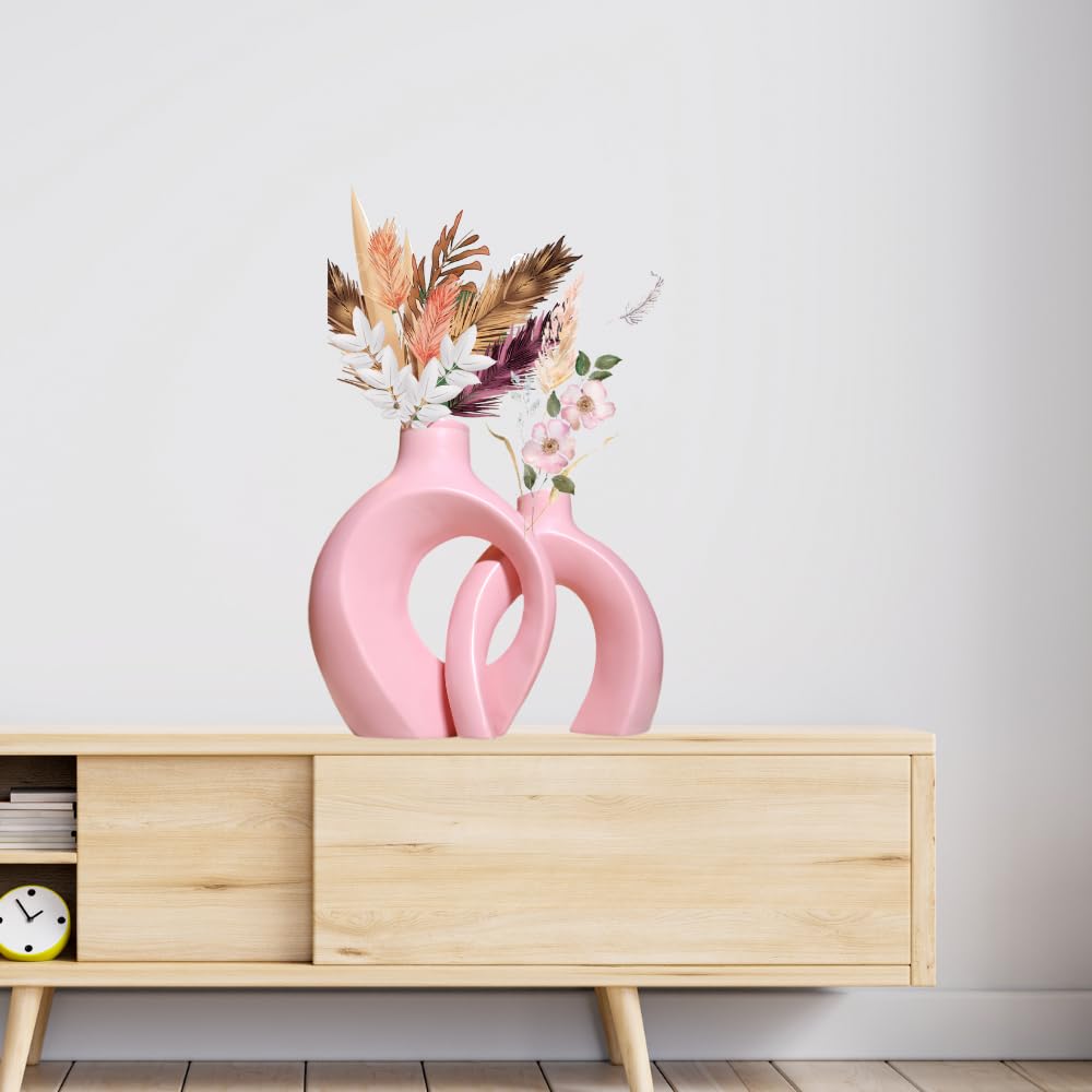 CS3HUB Home Decor Glossy 2 in 1 Flower Vase | Pampas Vase for Living Room | Garden Decor | Showpiece for Table | 6Inch & 8Inch (Pink) (Pampas/Flowers not Included) (B0D9SV646Y) Amazon Price History, Amazon Price Tracker