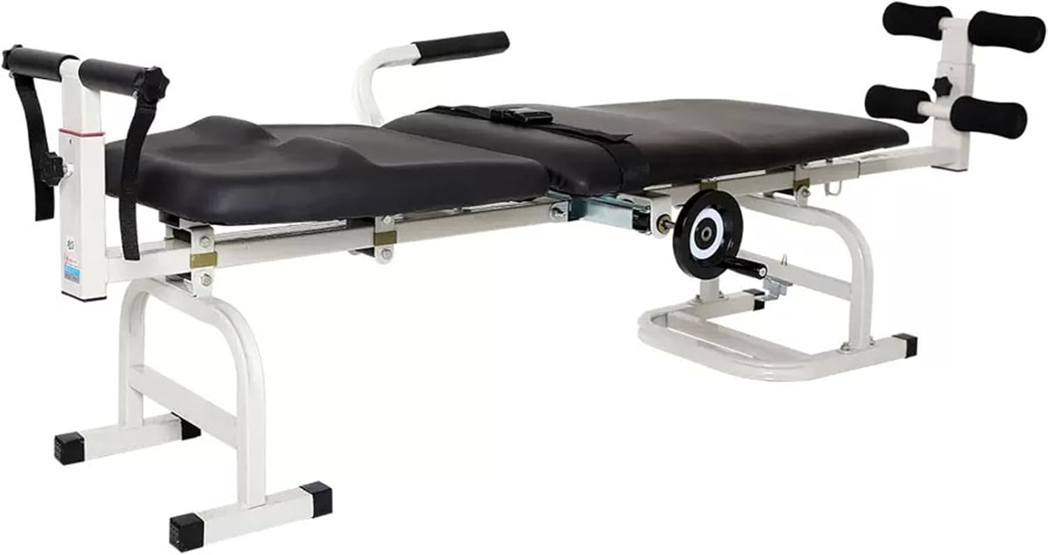 JHKZUDG Cervical and Lumbar Traction Bed,Folding Massage Bed Table,Back Stretch Bench Body Stretching Device,Portable Lumbar Stretch Tool,38cm Wide