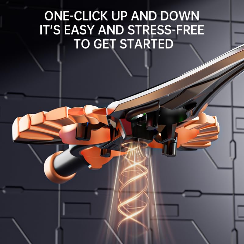 Drone RC “Spada Volante” per Bambini e Adulti, Controllo con Gesti e Telecomando, 3 Velocità, Flip 360°, Doppia Batteria, Facile da Pilotare, Nero Bronzo
