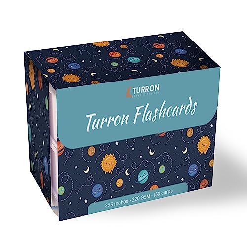 Image of Turron Unpunched Blank Index Flash Cards (150, White, 3 x 5 Inch, Dotted)
