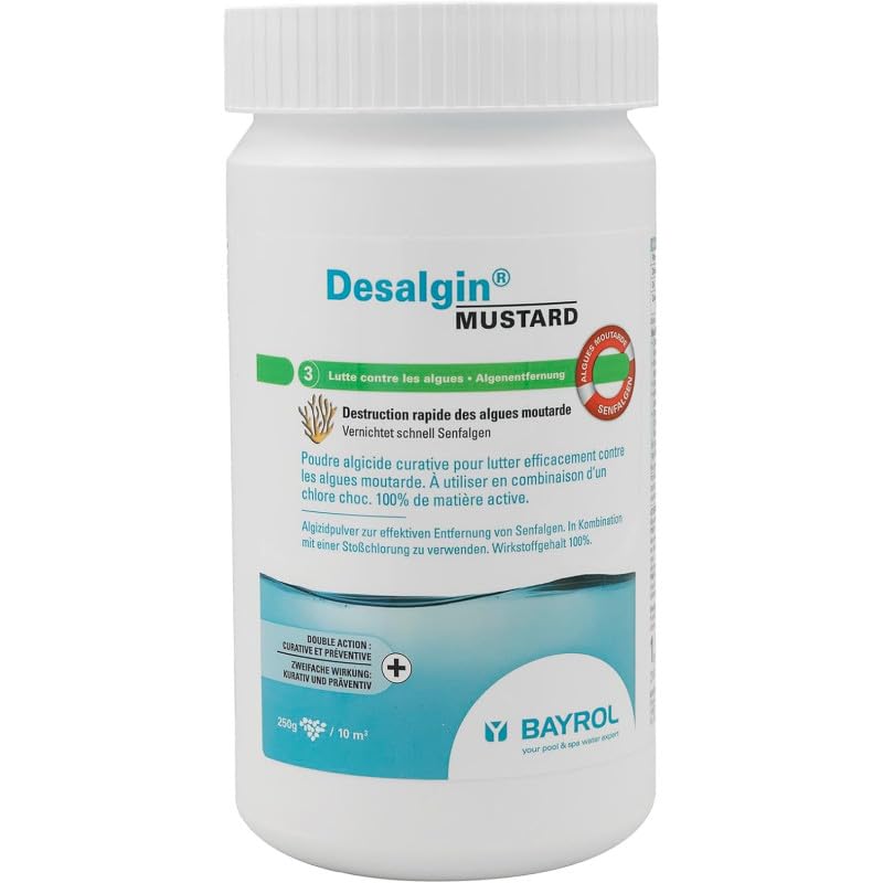 Algicide Bayrol Desalgin Mustard - 1,5 kg + 12 Tests OFFERTS 7 en 1
