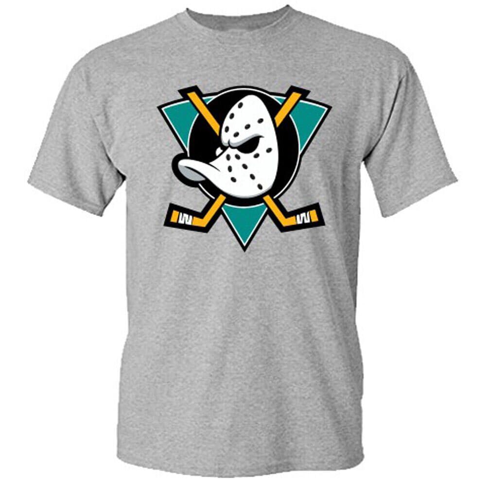 Tanuvjxk Men's Grey Mighty Ducks Anaheim T-Shirt Xl