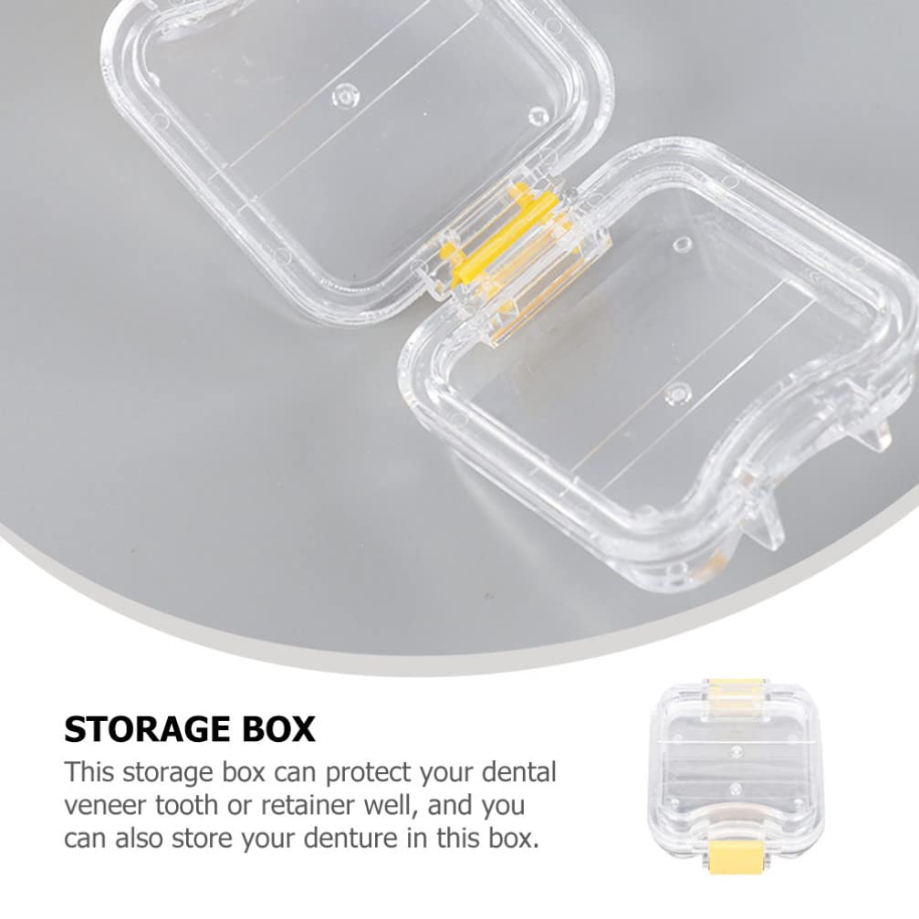 5Pcs Membrane Tooth Boxes Transparent Membrane Film Tooth Box with Latch Denture Storage Boxes