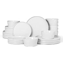 Herogo 24 Pieces Dinnerware Dishes Set for 8, Pearl White