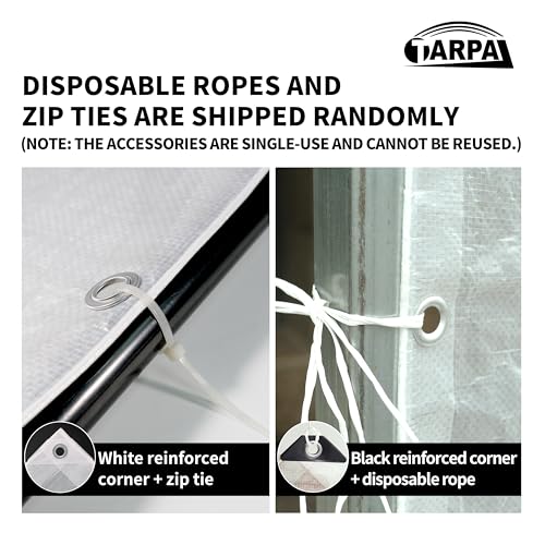 Image of TARPAL 4'x8'(2pack) Semi Clear Tarp with Grommets Greenhouse Cover 7.5mil