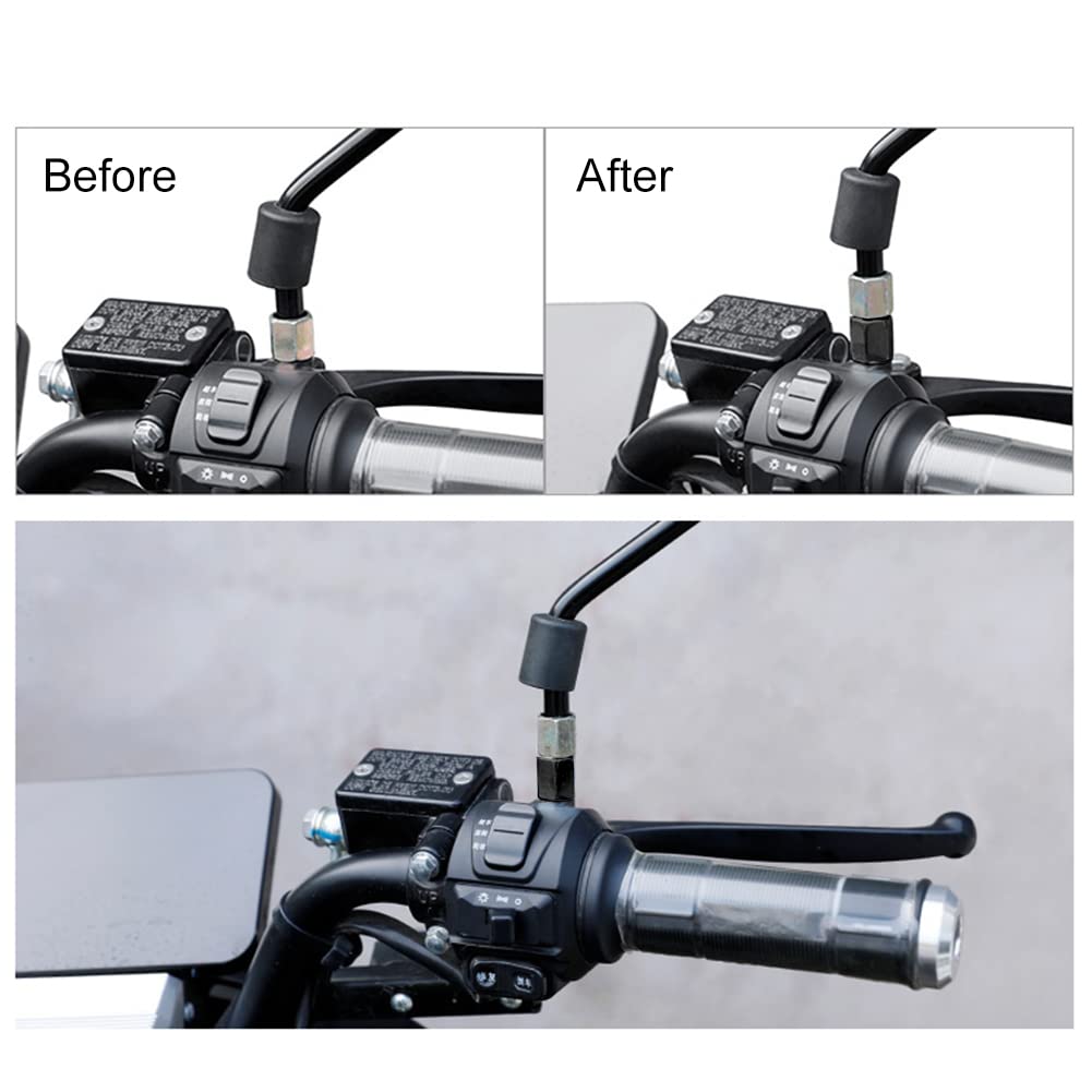 Adaptateur De Rétroviseur Moto - Femelle M8 Standard Vers Mâle M8 Inversé 11mm, Noir
