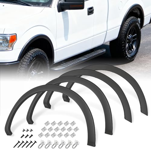 Primedura Fender Flares Compatible with 2009-2014 Ford F150 Styleside(NOT for Platinum and Raptor Models) Black Factory Style Wheel Flares Set Front & Rear4pcs