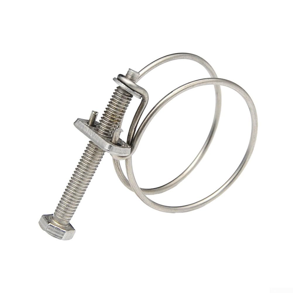 Edelstahl Schlauchschellen 304 – 4 Stück, Verstellbar Für 22-25 Mm Schläuche, Doppelte Drahtwicklung, Rostfrei