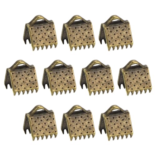 QUARKZMAN 280Pcs Embouts Sertissage Ruban, 6mm Embouts Pincement pour Marque-Pages, Fermoirs d'Extrémité Cordon pour la Fabrication Bracelets Colliers Bijoux...