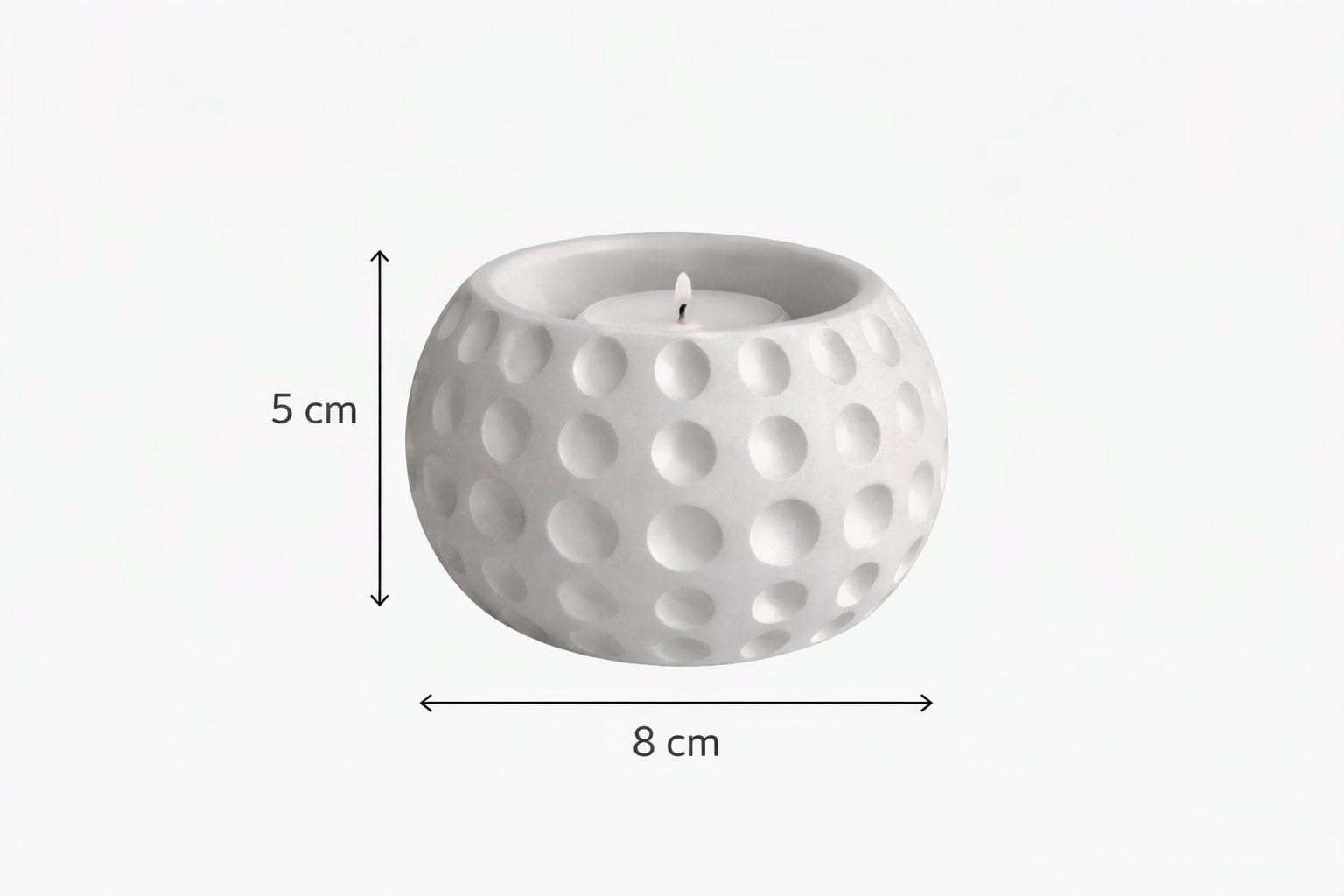 CARTZEYE T-Light Candle Holder | Decorative Tea Light Candle Stand for Home Decor, Living Room, Bedroom & Table Decoration | Modern Round Dot Design Candle Holder (1, White) 2