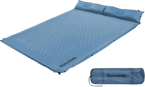 Miniatura 1 de Naturehike Colchoneta de dormir para camping, ultraligera para 2 personas con almohada, inflado rápido, almohadilla de espuma viscoelástica para