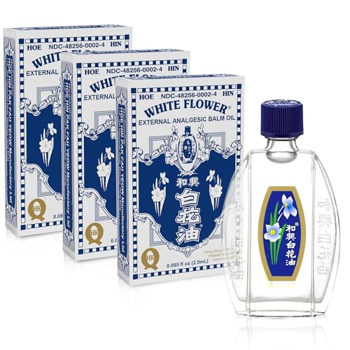 White Flower External Analgesic Balm Oil 2.5ml/ 0.085fl Oz (US Version) (Pack of 3)
