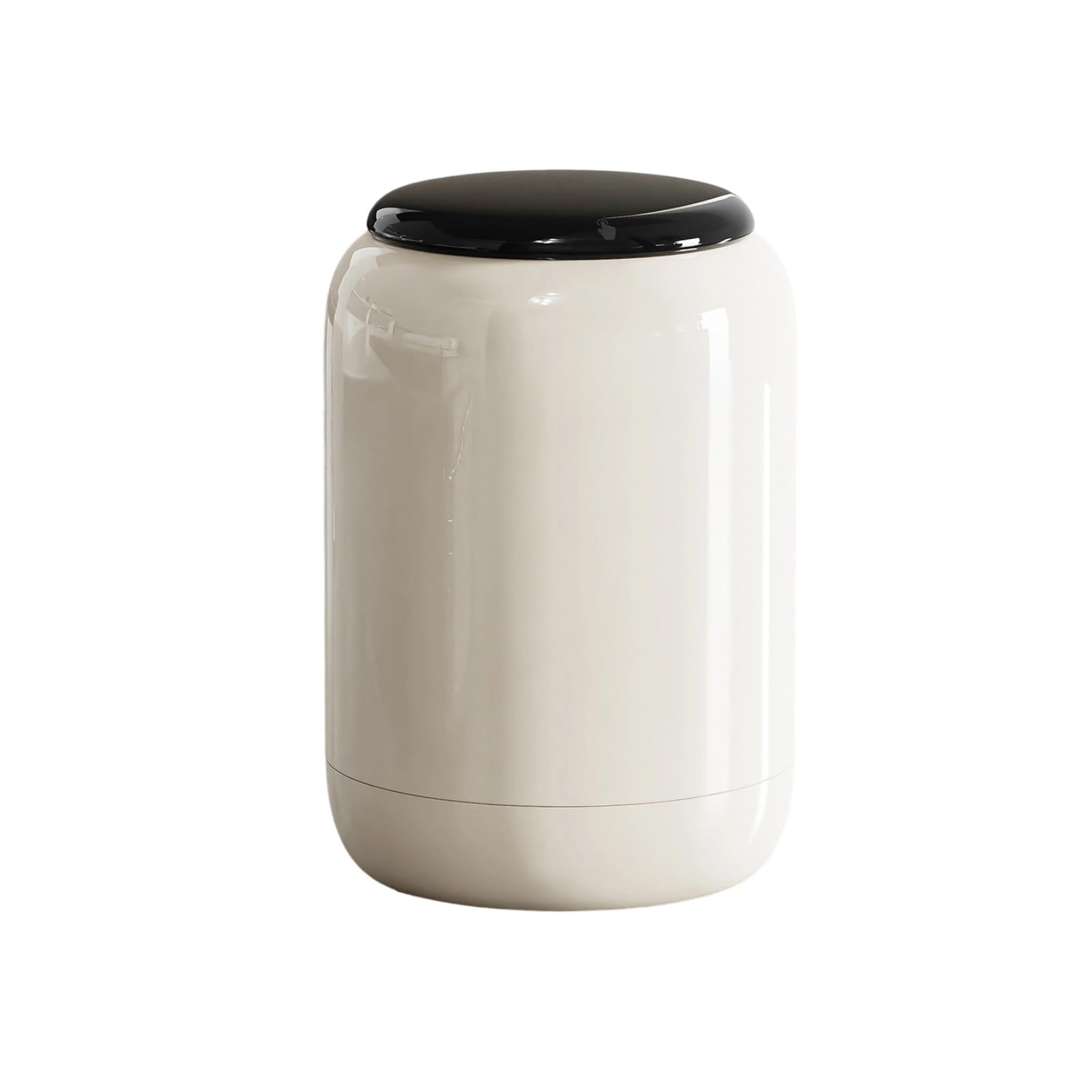Kalttoy White Modern Trash Can With Press Lid Desk Waste Bin For Home Offices Desktop Organization Bathroom Countertop Accessories Space Saving Waste Basket