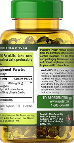 Puritan'S Pride 2983 Garlic Oil, 5000 Mg, 250 Count thumb #1