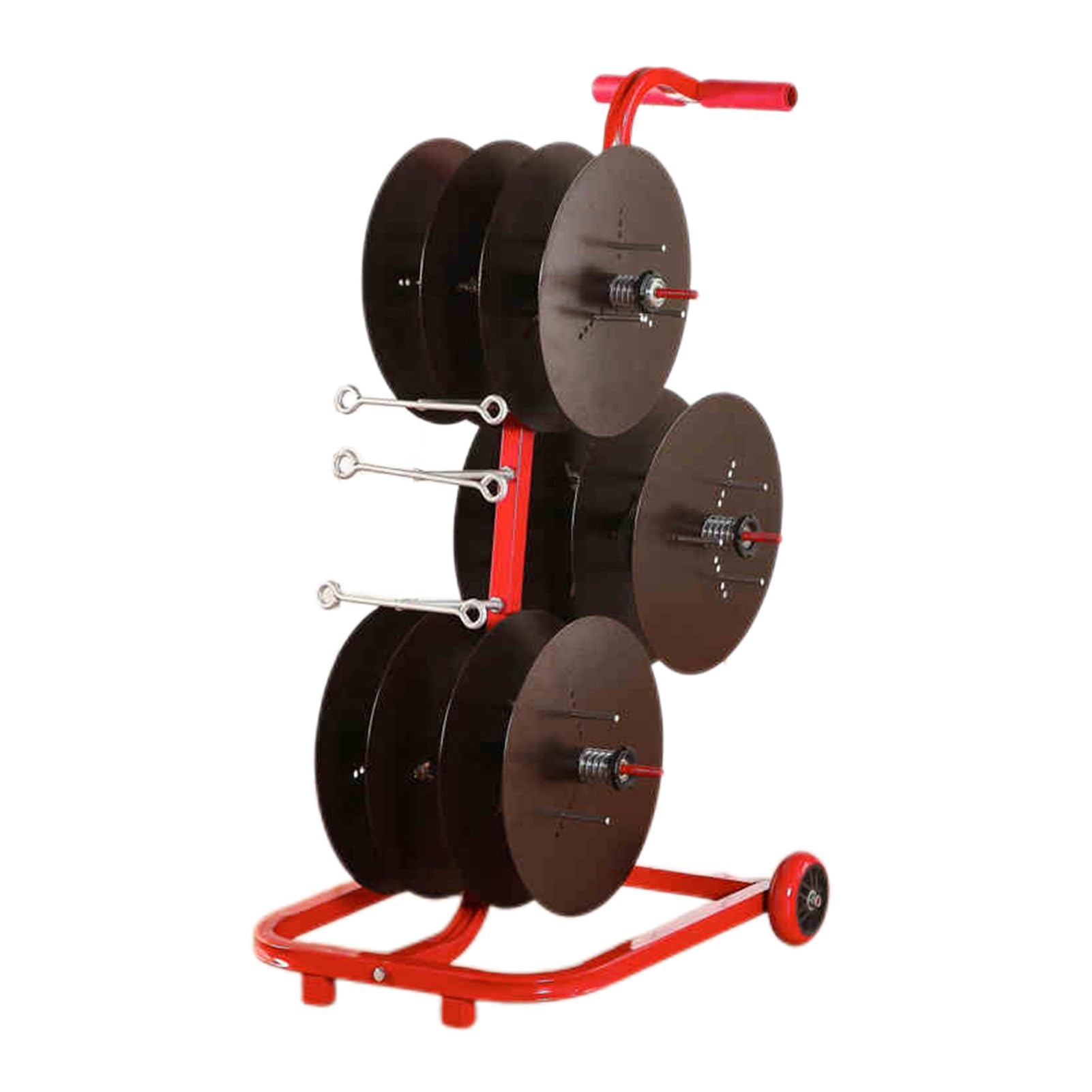 ZFUCMAYL Wire Spool Rack,Wire Spool Rack Dispenser,Transportable 8 Axle Cable Caddy,Work Independently,Mobile Cart for Workplace Efficiency(6 Reel)