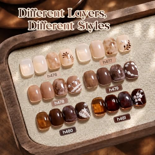Image of Beetles Brown Nude Fall Jelly Gel Nail Polish Set
