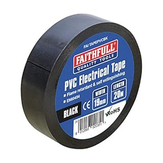 Faithfull FAITAPEPVCBK Black PVC Electrical Tape 19mm x 20M