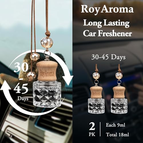 Image of RoyAroma 2 Sets Car Air Freshener Diffuser for Essential Oils (Extra Large, Pistachio Salted Caramel)