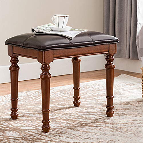 Taburete de sofá de PU y madera maciza noble sin necesidad de ensamblar 8