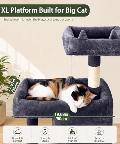 LIKISAK Cat Tree, 173 cm Cat Tower for Indoor Cats, Large Cats, 2 Big Caves — view 2