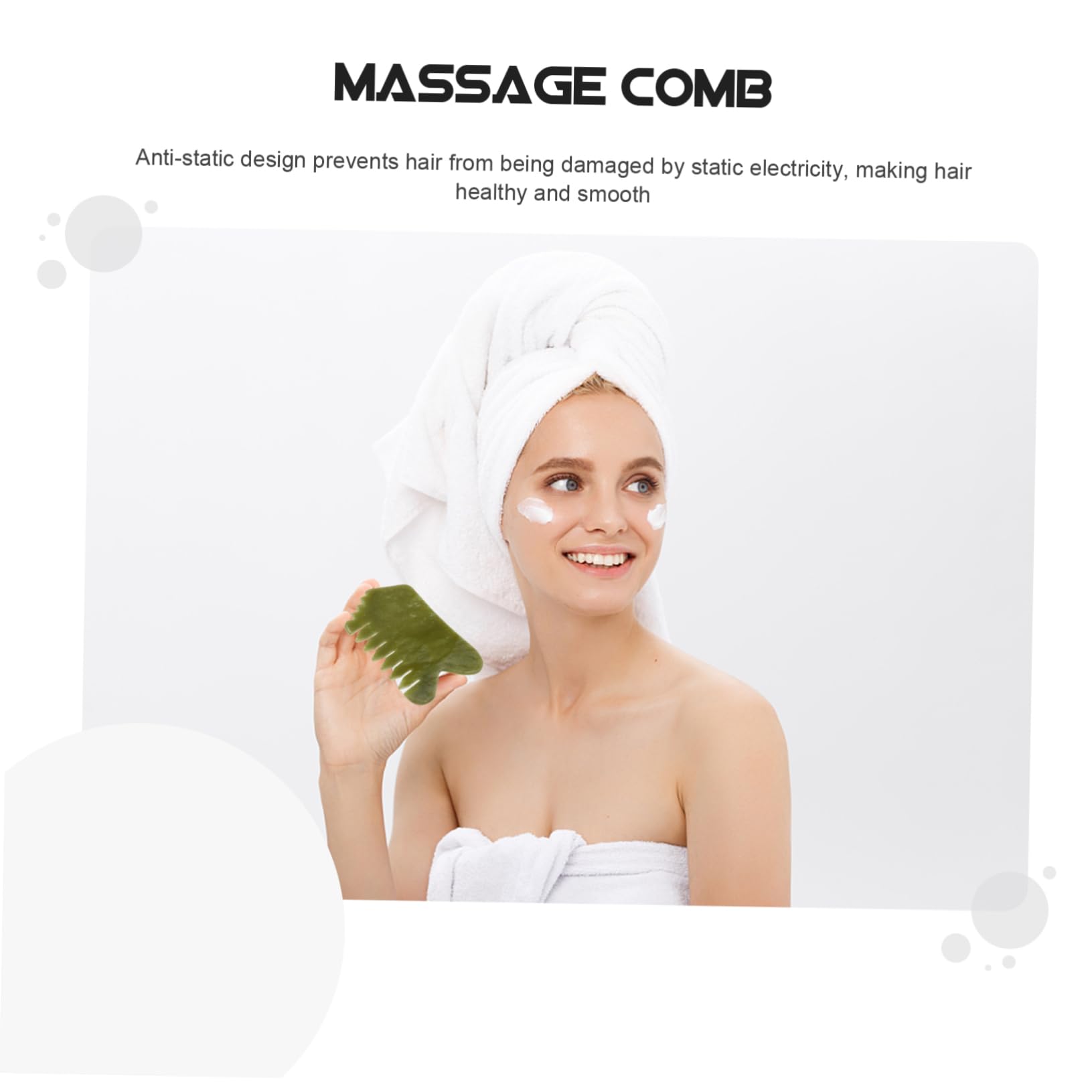 Healvian 5 Pièces Xiuyan Jade Peigne De Massage Point De Déclenchement Outil De Massage Grattage Outil De Massage Tête Peigne De Massage Point Pierre De Jade Grattoir Guasha Peigne À
