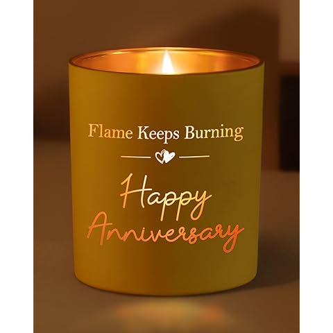 Happy Anniversary Candle Gifts, Gift for Couple Anniversary, Romantic Gifts for Her...