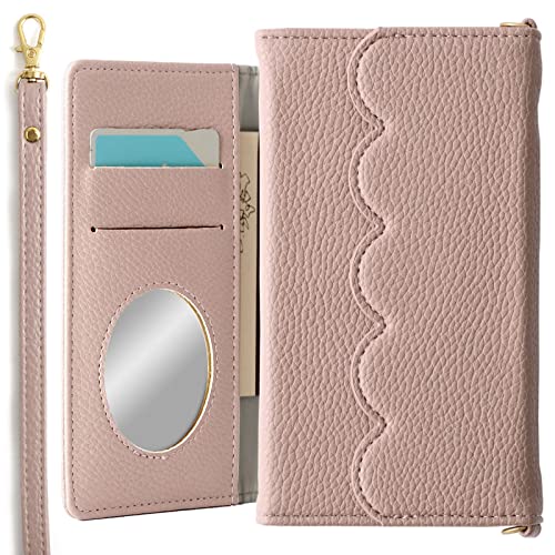 COVERARY �݊��i/���� Galaxy A57 5G �P�[�X �蒠�^ �V���v�� ������� �X�g���b�v �O�܂� �L���[�g ���^�[�^[�s���N�x�[�W��]�g�уP�[�X 100062571